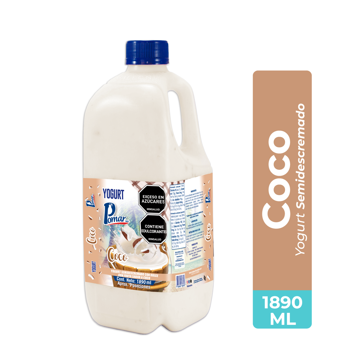 Yogurt Semidescremado Coco Pomar x 1890ml