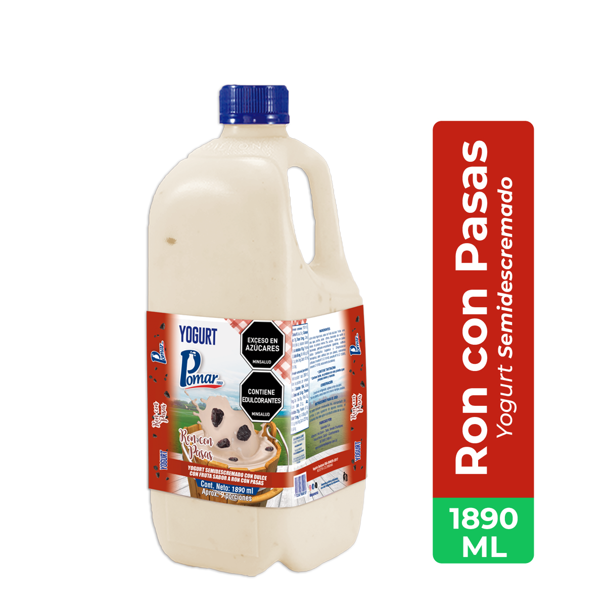 Yogurt Semidescremado Ron Pasas Pomar x 1890ml