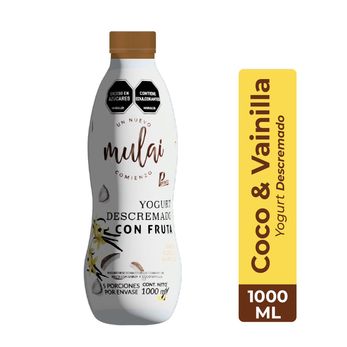 Yogurt Mulai Descremado Coco Vainilla X 1000ml